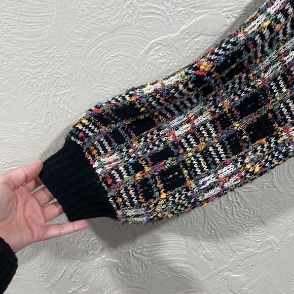 Love riche multicolor vibrant checkered sweater size large - Picture 4 of 8
